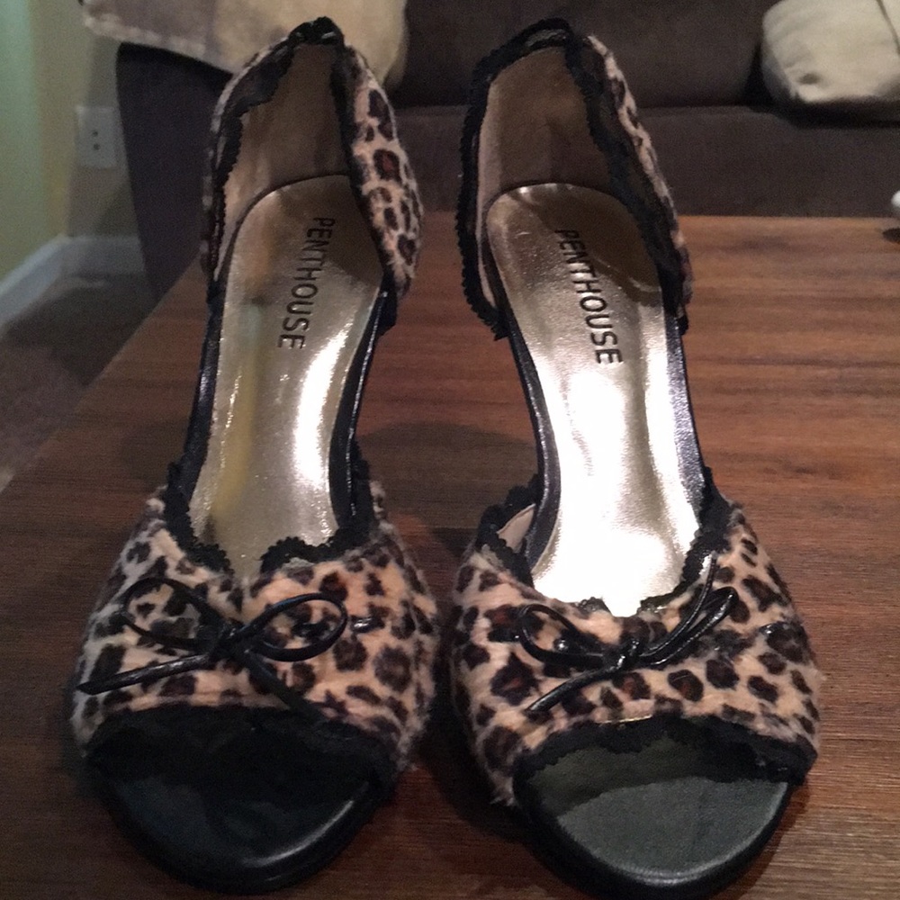 Penthouse leopard print heels